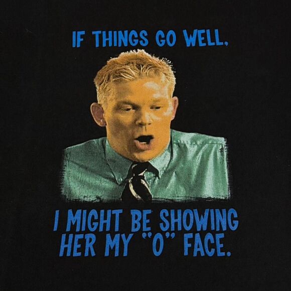 Vintage Office Space 2004 Movie Promo "O Face" T-Shirt Black Medium - Picture 2 of 5
